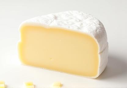 Wedge of creamy Brie de Meaux cheese